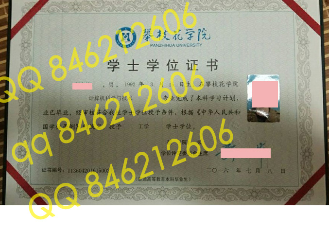 攀枝花学院 学位证样本