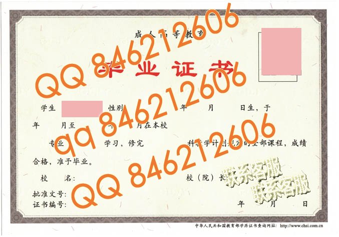 2008年至今年成人教育毕业证样本