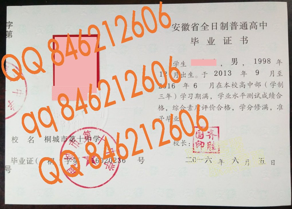 桐城市第十中学毕业证样本