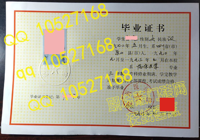 1993年泸州医学院毕业证样本