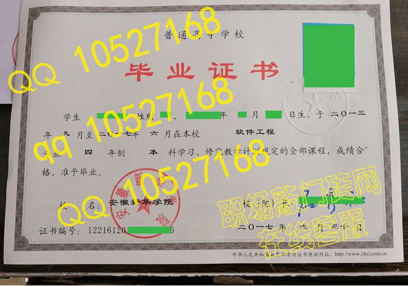 安徽新华学院毕业证样本（模板）