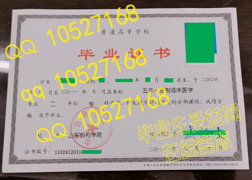 山东协和学院 毕业证样本(模板)