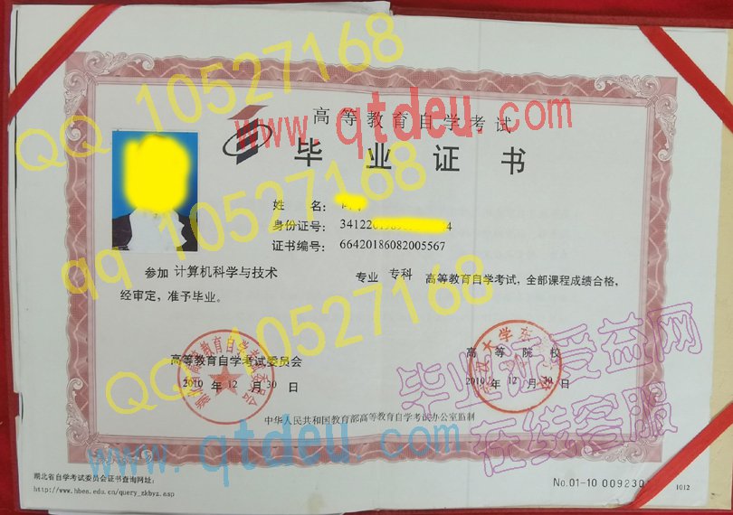 武汉大学东湖分校自考毕业证样板/模板