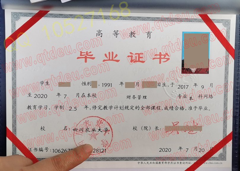 四川农业大学毕业证网络教育样板/样本