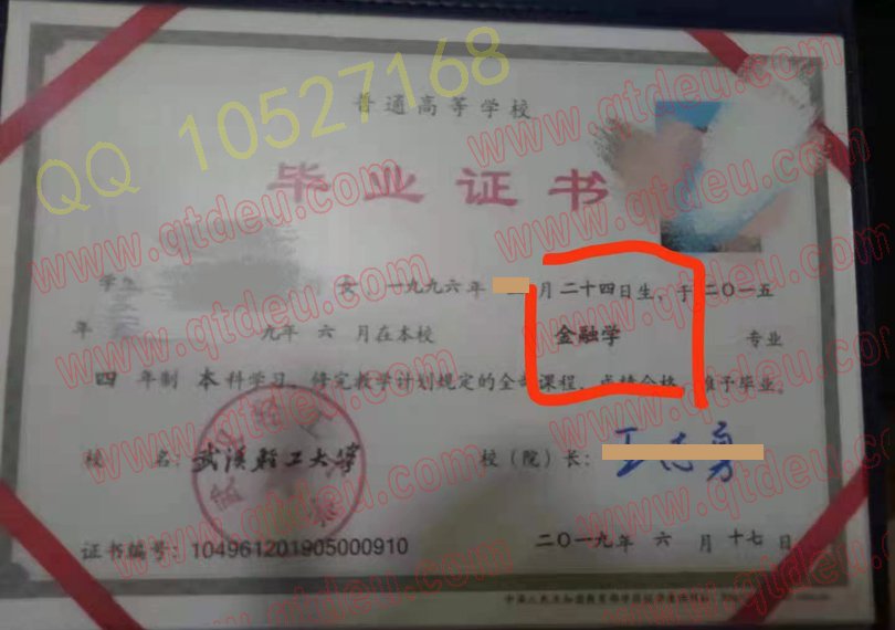 武汉轻工大学毕业证19年原版样本