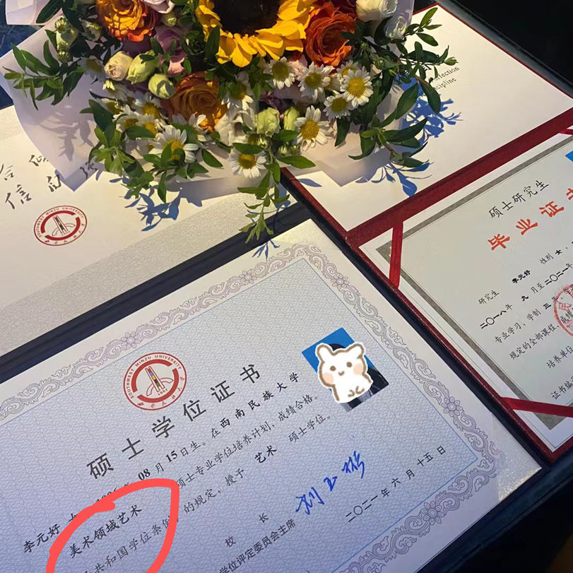 西南民族大学2021年硕士学位证样本
