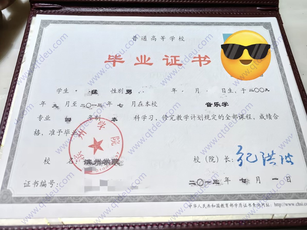 滨州学院13年全日制本科毕业证原版样式