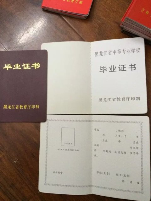 黑龙江省中专毕业证外壳样本