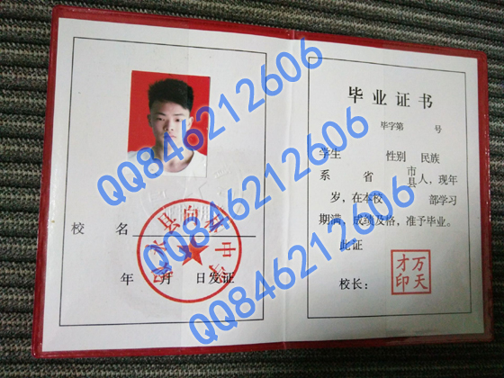 初中毕业证样本